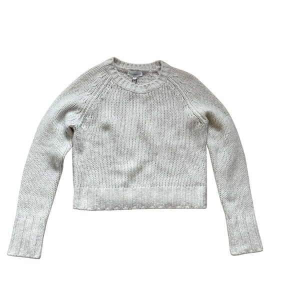 NWT White + Warren Loft Cashmere Shrunken Sweater Light Grey - Picture 1 of 11